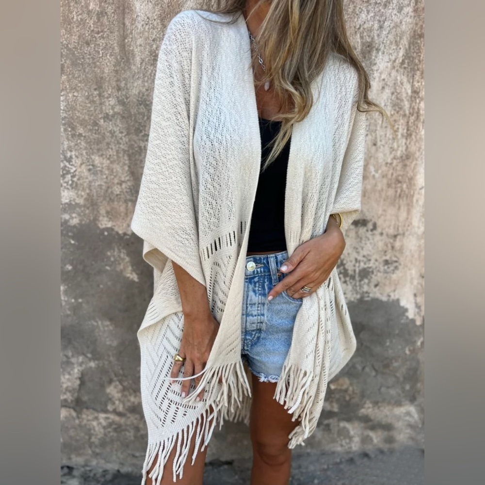Fringe Open Front Cardigan